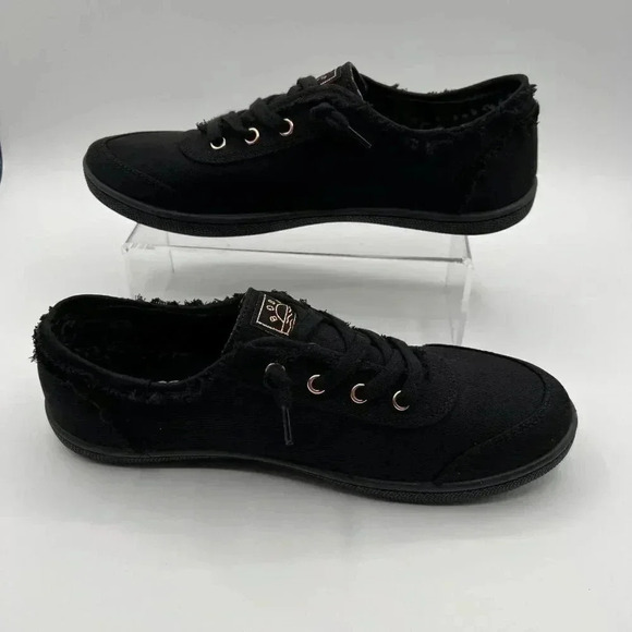 BOBS By Skechers B Cute Black Rose Gold Womens 9 Memory Foam Sneakers 33492-BBK - Picture 2 of 11